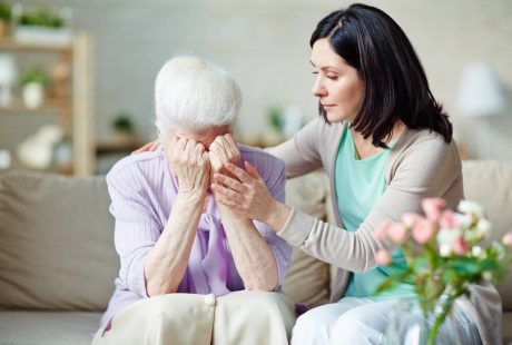 Consoling Elderly Lady during time of grief - Weldon Funeral Services Bournemouth Poole Christchurch Dorset